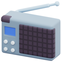 illustration d'icône de rendu 3d radio png