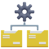 ilustración de icono de procesamiento 3d de gestión de datos png