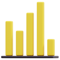 bar chart 3d render icon illustration png