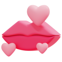 illustration de l'icône de rendu 3d baiser png