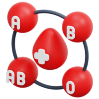 illustration de l'icône de rendu 3d du groupe sanguin png