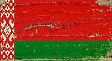 3D Flag of Belarus on wood photo