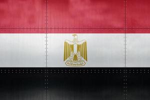 3d bandera de egipto en metal foto