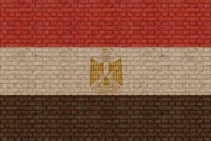 3D Flag of Egypt on brick wall photo