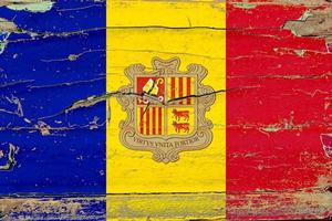 3D Flag of Andorra on wood photo