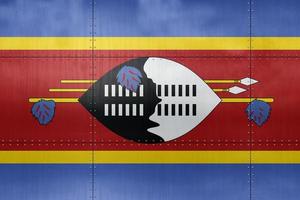 3D Flag of Eswatini on metal photo