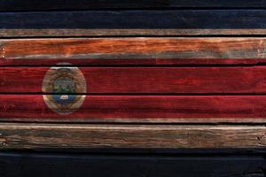 3D Flag of Costa Rica on wood photo