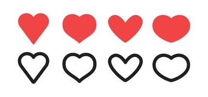 Hearts icon collection. Valentine's day heart symbol. vector