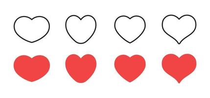 Hearts icon collection. Valentine's day heart symbol. vector