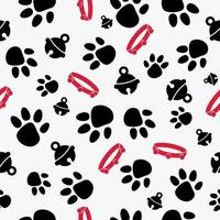 cat and dog seamless pattern, animal background, black white background vector