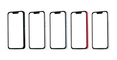 Novelty, modern gadget for smartphone version 14, set of 5 pieces, new original colors, template for web design on a white background - Vector