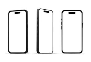 Black smartphone 14 models, new IT industry, mockup for web design on a white background - Vector