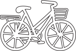 desenho de doodle à mão livre de uma bicicleta. png