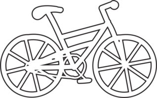 Freehand doodle drawing of a bicycle. png