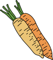 scarabocchiare a mano libera disegno di verdure di carota. png