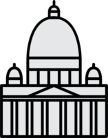 outline simplicity drawing of saint paul cathedral landmark front elevation view. png