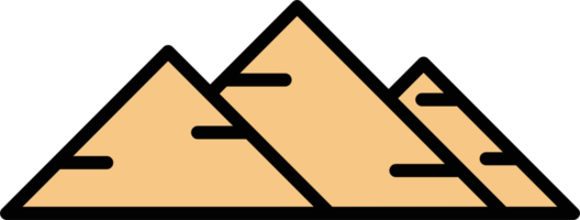 dessin de simplicité de contour de la vue d'élévation avant de point de repère de pyramide. png