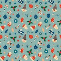 Retro Christmas seamless pattern. Vector illustration