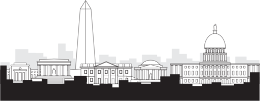 washington dc skyline, district of columbia,usa. png