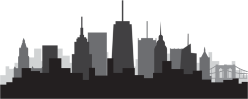 diseño plano de la simplicidad del horizonte de gran altura de la ciudad de nueva york. png
