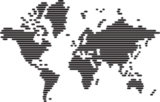 Polygonal vector world map on transparent background. png