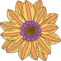 doodle uit de vrije hand schets tekening van bloem. png