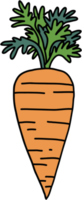 doodle desenho de esboço à mão livre de vegetais de cenoura. png