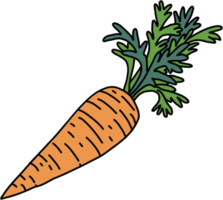 doodle freehand sketch drawing of carrot vegetable. png