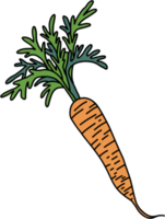 scarabocchiare a mano libera disegno di verdure di carota. png