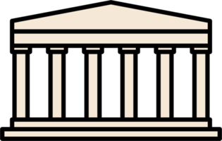 outline simplicity drawing of parthenon landmark front elevation view. png