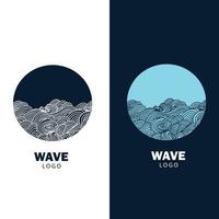 Ocean waves in a circle. Minimalistic and simple vector design