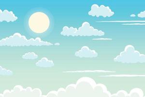 white clouds in a bright blue sky vector