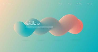 Modern colorful abstract fluid wave. Trendy poster with gradient 3d flow shape. Innovation background design for cover, landing page. Vector