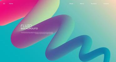 Modern colorful abstract fluid wave. Trendy poster with gradient 3d flow shape. Innovation background design for cover, landing page. Vector