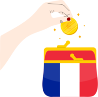 drapeau national de la france dessiné à la main, eur dessiné à la main png