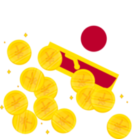 drapeau japonais dessiné à la main, yen japonais dessiné à la main png