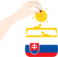 slovacchia mano disegnato bandiera, slovacco koruna mano disegnato png