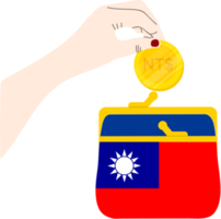 taiwan flagga hand ritade, ny taiwan dollar hand dragen png