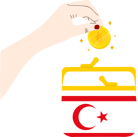 nordzypern flagge handgezeichnet, türkische neue lira handgezeichnet png