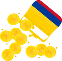 bandeira da colômbia desenhada à mão, peso colombiano desenhada à mão png