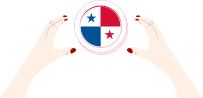 Panama-Flagge handgezeichnet, panamaische Balboa-Hand gezeichnet png