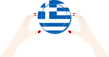 grekland flagga hand ritad, eur hand dragen png