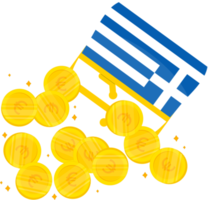 Griekenland vlag hand- getekend, euro hand- getrokken png