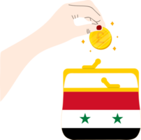 Syria hand drawn flag, Syrian pound hand drawn