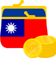 Taiwan-Flagge handgezeichnet, neue Taiwan-Dollar-Hand gezeichnet png