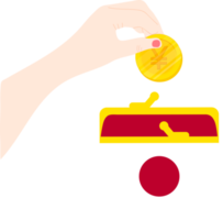 bandera dibujada a mano de japón, yen japonés dibujado a mano png
