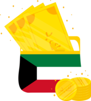 bandeira do kuwait desenhada à mão, dinar do kuwait desenhado à mão png