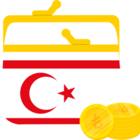 nordzypern flagge handgezeichnet, türkische neue lira handgezeichnet png