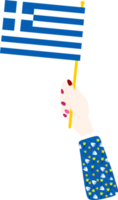 grécia bandeira desenhada à mão, eur mão desenhada png