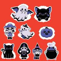 Flat halloween elements collection